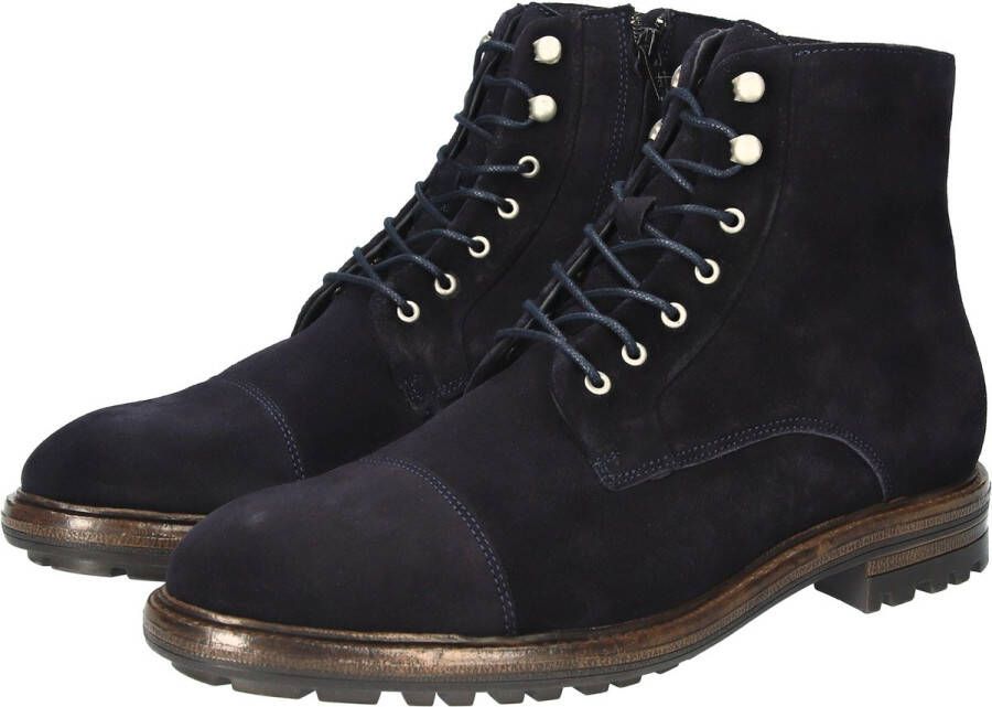 Blackstone UG20 NAVY HIGH TOP SUEDE BOOTS Man Blue