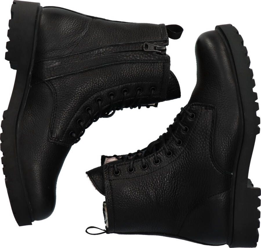 Blackstone WL02 BLACK LACE UP BOOT SHEEPSKIN Vrouw Black