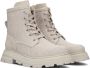 B.l.a.h Footwear Maria Veterboots Laarzen Met Veters Dames Beige - Thumbnail 5