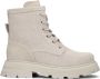 B.l.a.h Footwear Maria Veterboots Laarzen Met Veters Dames Beige - Thumbnail 9
