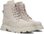 B.l.a.h Footwear Maria Veterboots Laarzen Met Veters Dames Beige - Thumbnail 11