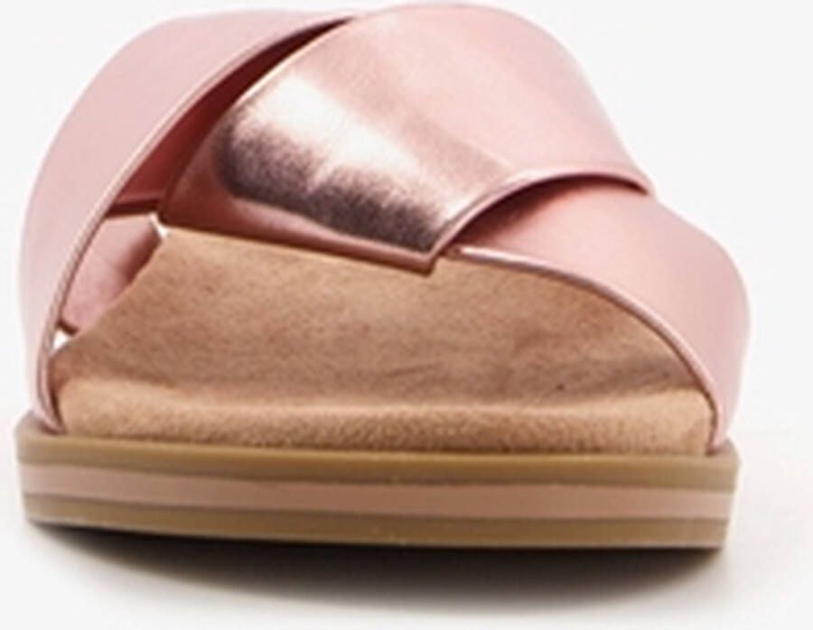 BLUE BOX dames slippers met metallic roze bandjes - Foto 7