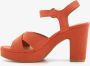 Blue Box oranje dames sandalen met hak - Thumbnail 4