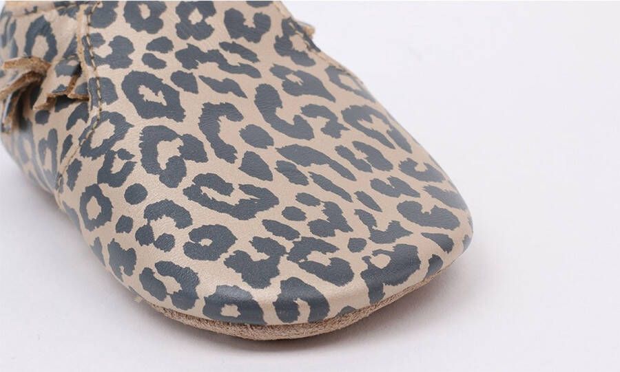 Bobux Babyslofjes Soft Soles Gold Leopard Print Large