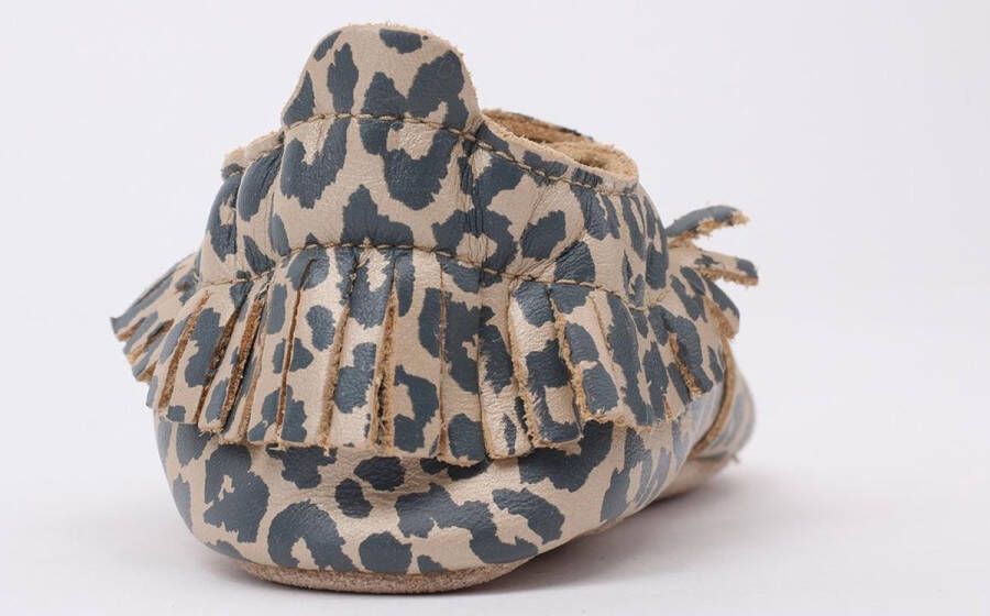 Bobux Babyslofjes Soft Soles Gold Leopard Print Large