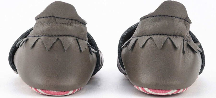 Bobux Soft Soles Baby Slofjes Leer Fin Charcoal