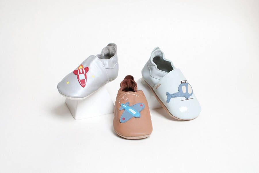 Bobux Soft Soles - Pantofole Neonato In Pelle - Koko Slate - Morbide E Traspiranti Con Chiusura Elastica
