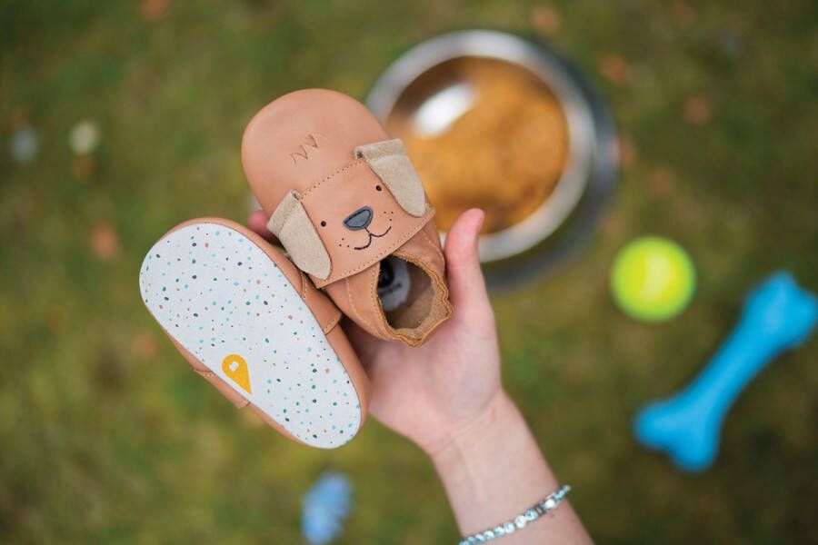 Bobux Soft Soles Lederen Babyslofjes Little Pup Caramel - Foto 3