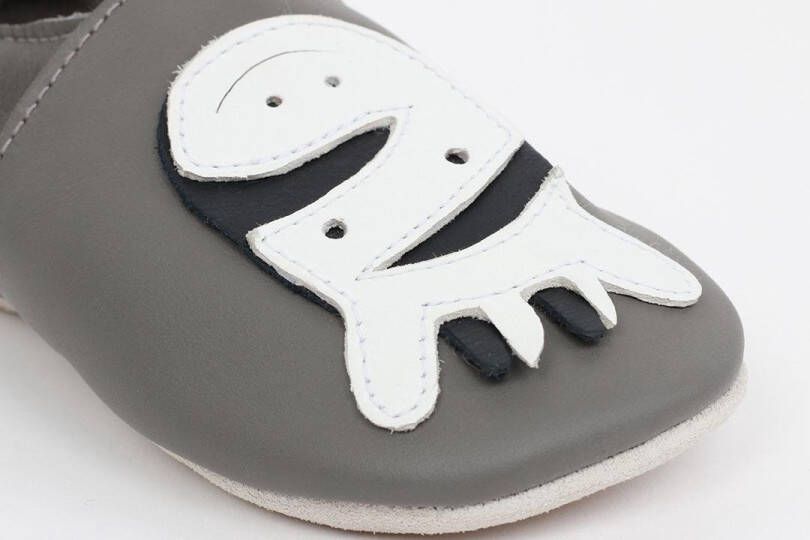 Bobux Soft Soles Baby Slofjes Leer Zebra Grey