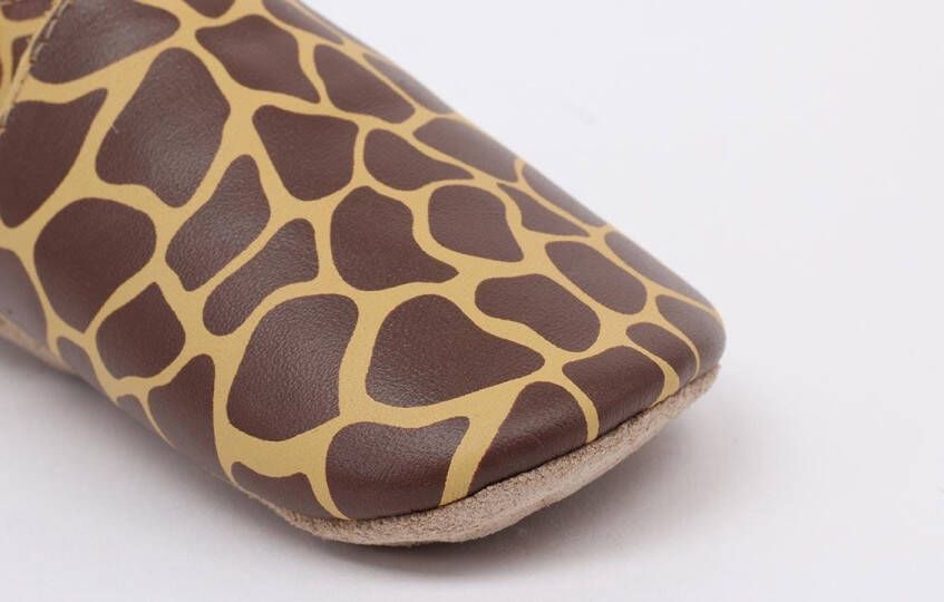 Bobux Soft Soles Fall Leaf Giraffe Print Babyslofjes