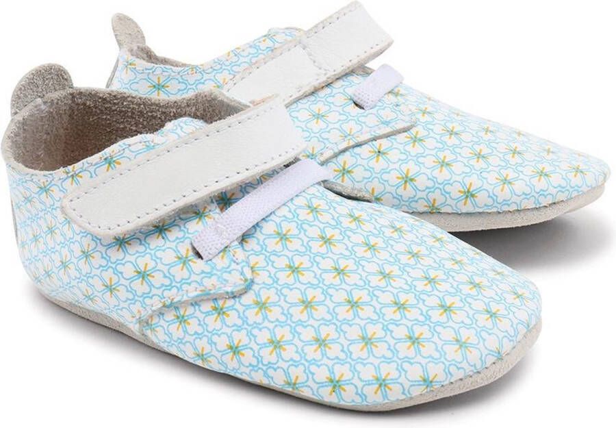 Bobux Soft Soles White floral white trim trainer Babyslofjes - Foto 3