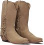 Bruin Tinten Ruffle Sand Women Cowboylaarzen Western Laarzen Dames Beige - Thumbnail 2