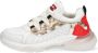 Braqeez 421270-500 Meisjes Lage Sneakers Wit Print Leer Veters - Thumbnail 6