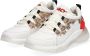 Braqeez 421270-500 Meisjes Lage Sneakers Wit Print Leer Veters - Thumbnail 10