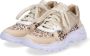 Braqeez 421304-513 Meisjes Lage Sneakers Goud Print Leer Veters - Thumbnail 2