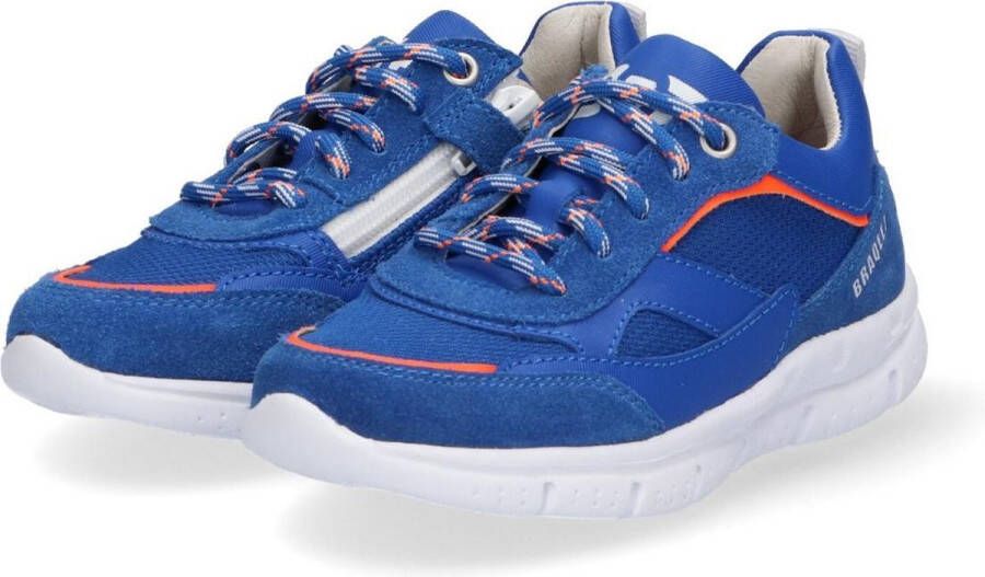 Braqeez 421340-423 Jongens Lage Sneakers Blauw Suède Veters