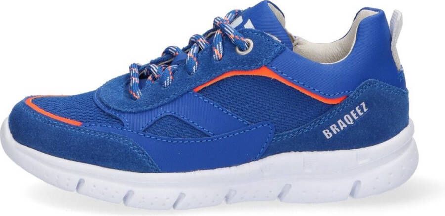 Braqeez 421340-423 Jongens Lage Sneakers Blauw Suède Veters