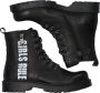 Braqeez 421773-489 Meisjes Biker Boots Zwart Leer Veters - Thumbnail 12