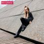 Braqeez 421773-489 Meisjes Biker Boots Zwart Leer Veters - Thumbnail 14