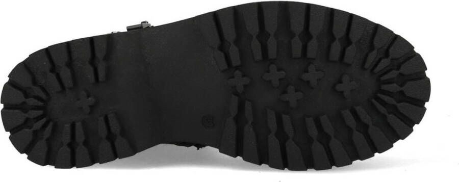 Braqeez 421773-489 Meisjes Biker Boots Zwart Leer Veters - Foto 4