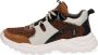 Braqeez 421792-513 Lage Sneakers Bruin Print Leer Veters - Thumbnail 6