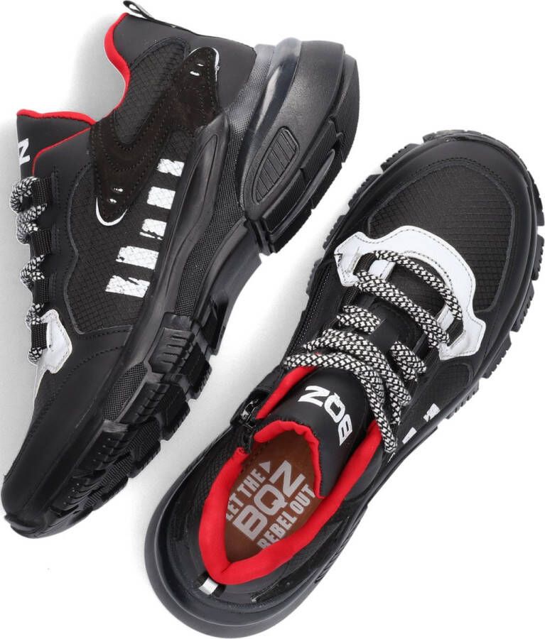 Braqeez 421970-589 Jongens Lage Sneakers Zwart Textiel Veters