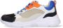 Braqeez 422283-429 Jongens Lage Sneakers Wit Blauw Oranje Leer Veters - Thumbnail 5