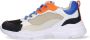 Braqeez 422283 429 Jongens Lage Sneakers Wit Blauw Oranje Leer Veters - Thumbnail 5