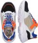 Braqeez 422283-429 Jongens Lage Sneakers Wit Blauw Oranje Leer Veters - Thumbnail 8