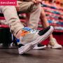 Braqeez 422283-429 Jongens Lage Sneakers Wit Blauw Oranje Leer Veters - Thumbnail 3