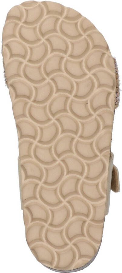 Braqeez 422421-502 Meisjes Slippers Beige Imitatieleer Gesp