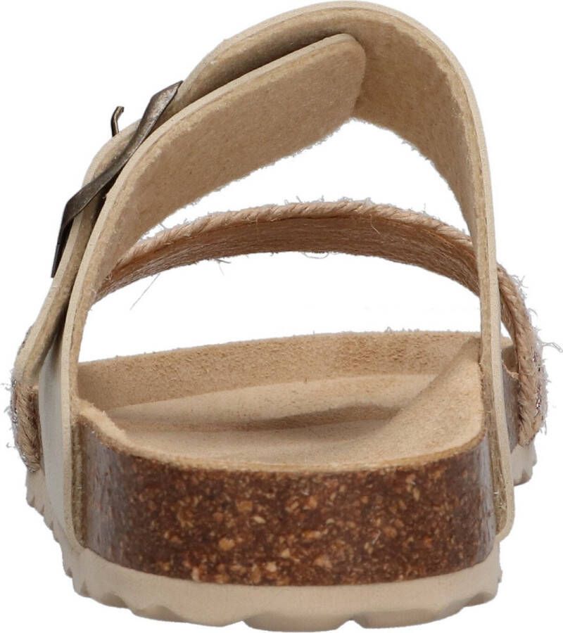 Braqeez 422421-502 Meisjes Slippers Beige Imitatieleer Gesp