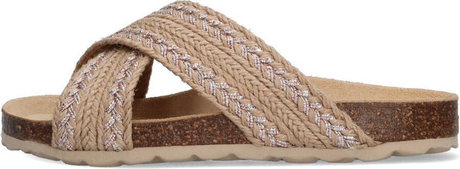 Braqeez 422422-502 Meisjes Slippers Beige Imitatieleer Geen Sluiting