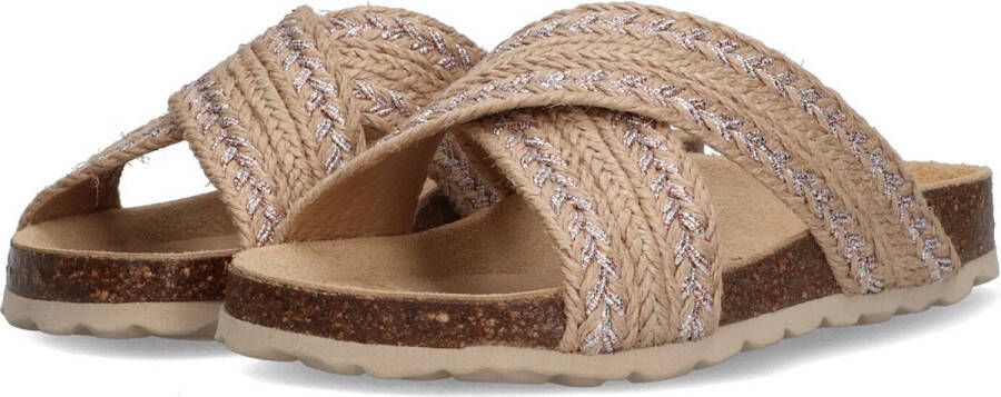 Braqeez 422422-502 Meisjes Slippers Beige Imitatieleer Geen Sluiting