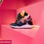 Braqeez 422480-529 Jongens Lage Sneakers Blauw Oranje Leer Veters - Thumbnail 2