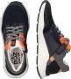 Braqeez 422480-529 Jongens Lage Sneakers Blauw Oranje Leer Veters - Thumbnail 3
