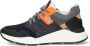 Braqeez 422480 529 Jongens Lage Sneakers Blauw Oranje Leer Veters - Thumbnail 5