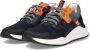 Braqeez 422480-529 Jongens Lage Sneakers Blauw Oranje Leer Veters - Thumbnail 6