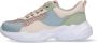 Braqeez 422492-721 Meisjes Lage Sneakers Blauw Groen Beige Imitatieleer Veters - Thumbnail 6