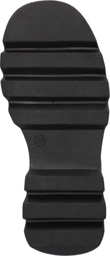 Braqeez 422721-589 Meisjes Biker Boots Zwart Leer Ritssluiting