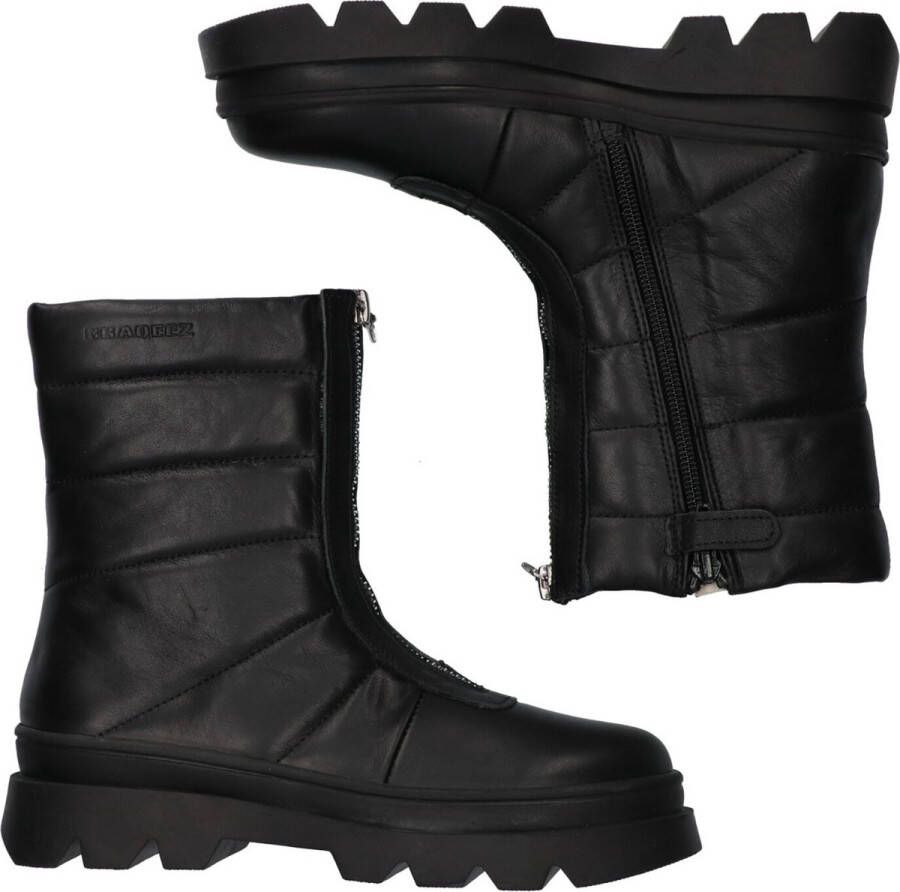 Braqeez 422721-589 Meisjes Biker Boots Zwart Leer Ritssluiting - Foto 11