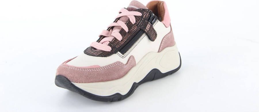 Braqeez 422760-471 Meisjes Lage Sneakers Roze Beige Leer Veters - Foto 13