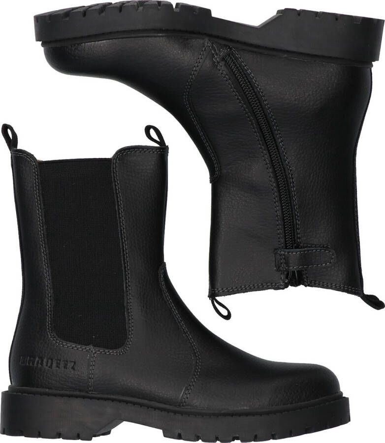 Braqeez 422774-589 Meisjes Chelsea Boots Zwart Leer Ritssluiting - Foto 8