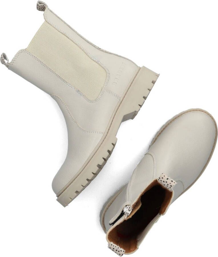 Braqeez 422774-602 Meisjes Chelsea Boots Beige Leer Ritssluiting