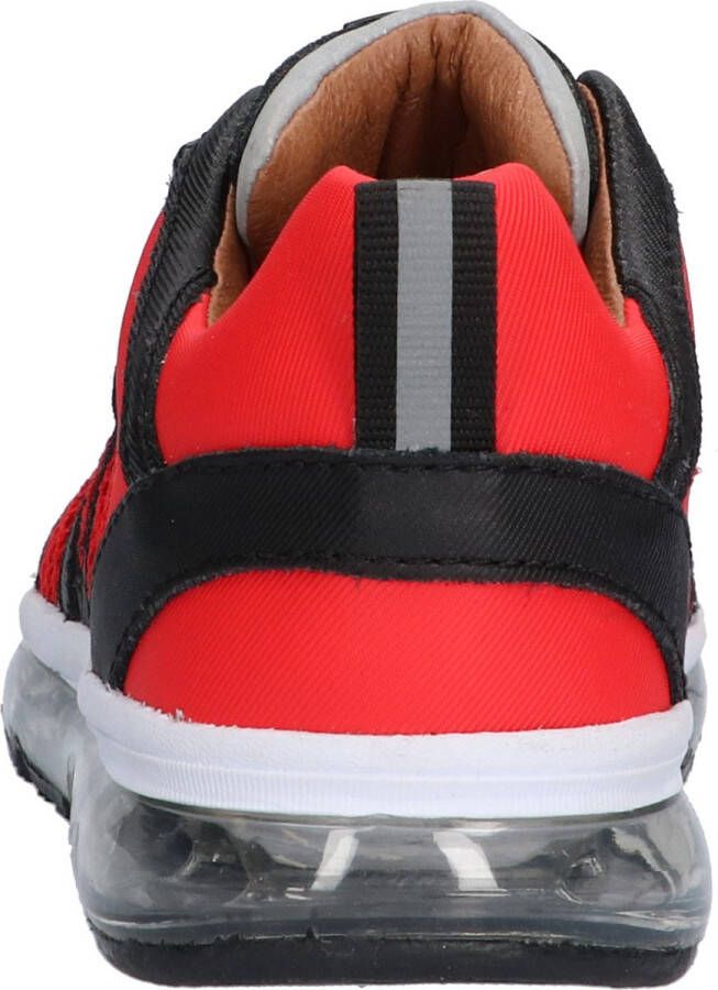 Braqeez 422861-541 Jongens Lage Sneakers Rood Zwart Leer Veters