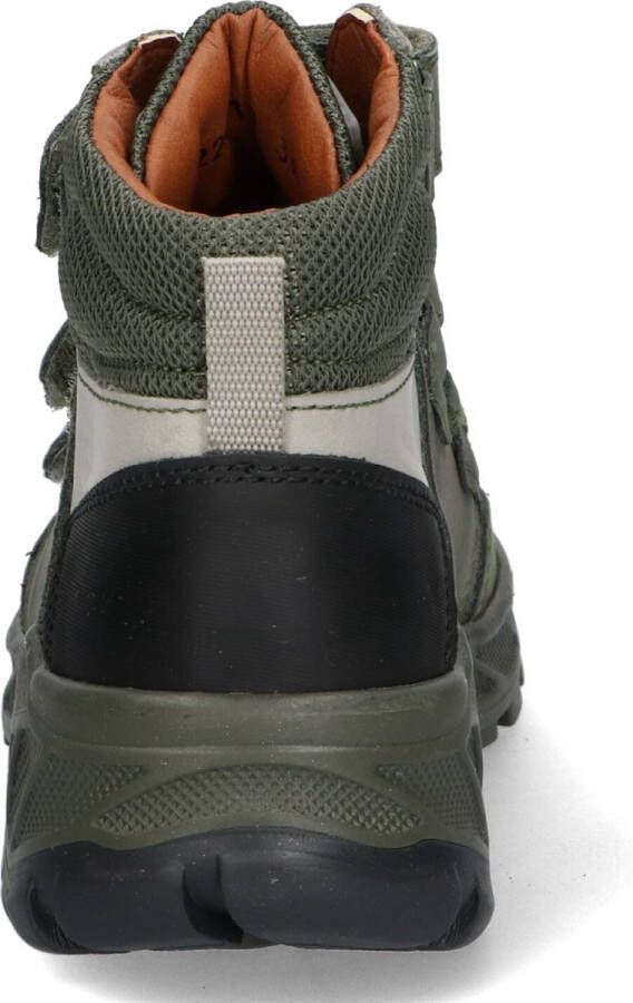 Braqeez 422921-169 Jongens Hoge Sneakers Groen Leer Klittenband