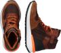 Braqeez 422944-113 Jongens Hoge Sneakers Bruin Oranje Leer Veters - Thumbnail 4