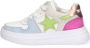 Braqeez 423111-122 Meisjes Lage Sneakers Blauw Wit Multi Groen Roze Nubuck Veters - Thumbnail 8