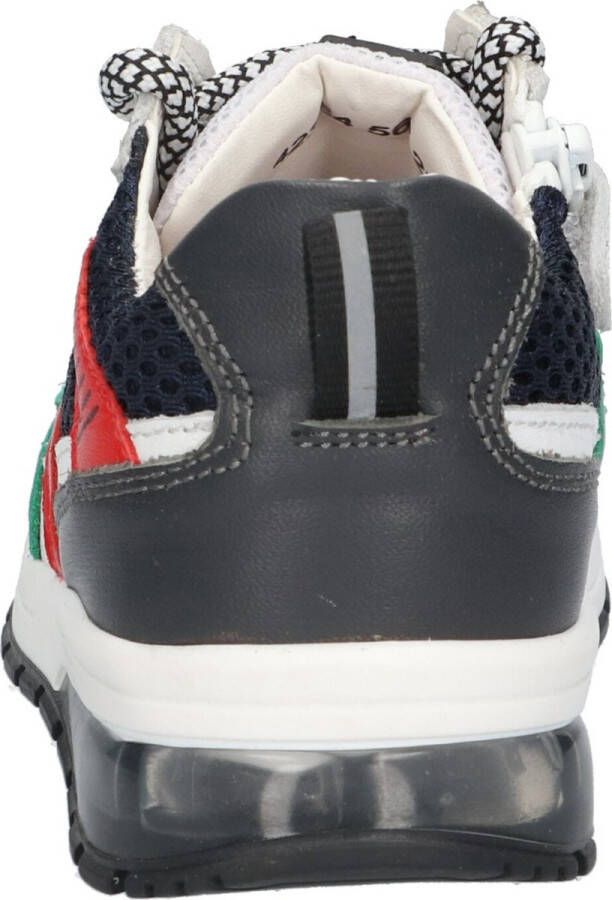 Braqeez 423464-565 Jongens Lage Sneakers Groen Beige Rood Blauw Leer Veters