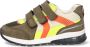 Braqeez 423465-569 Jongens Lage Sneakers Groen Geel Oranje Nubuck Klittenband - Thumbnail 4